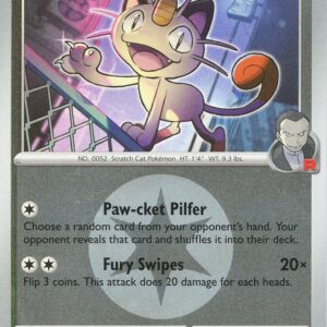 Team Rocket’s Meowth (Energy Symbol Pattern) 161/217 Reverse Holofoil ME: Ascended Heroes