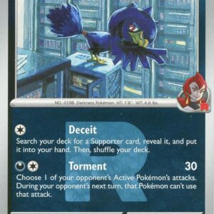 Team Rocket’s Murkrow (Team Rocket) 126/217 Reverse Holofoil ME: Ascended Heroes Team Rocket’s Murkrow (Team Rocket) 126/217 Reverse Holofoil ME: Ascended Heroes