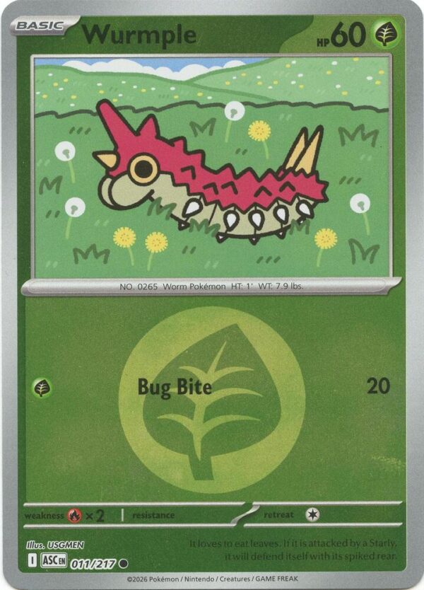 Wurmple (Energy Symbol Pattern) 011/217 Reverse Holofoil ME: Ascended Heroes