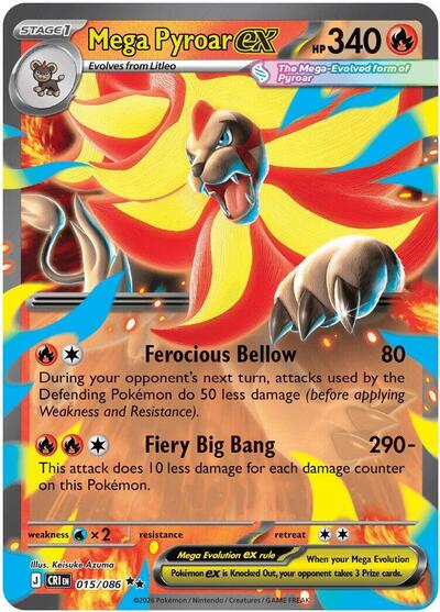 693519_400w.jpg Mega Pyroar ex | 015/086 | Holofoil | ME04: Chaos Rising