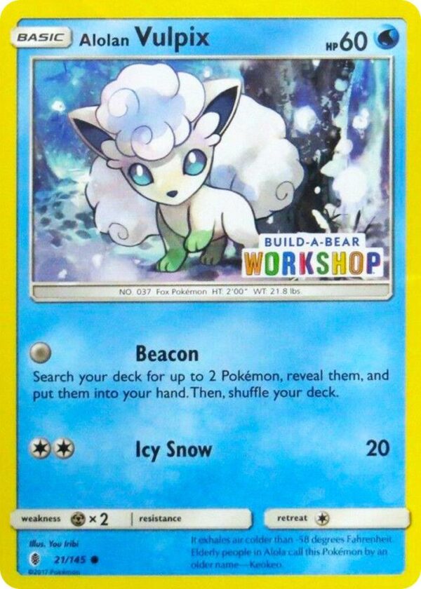 Alolan Vulpix 21/145 (Build-A-Bear Workshop Exclusive) 021/145 Normal Miscellaneous Cards & Products
