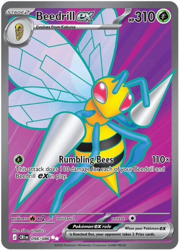 Beedrill ex 098/086 Holofoil ME04: Chaos Rising