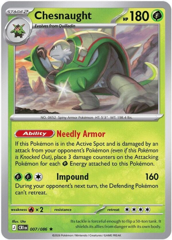 Chesnaught 007/086 Holofoil ME04: Chaos Rising