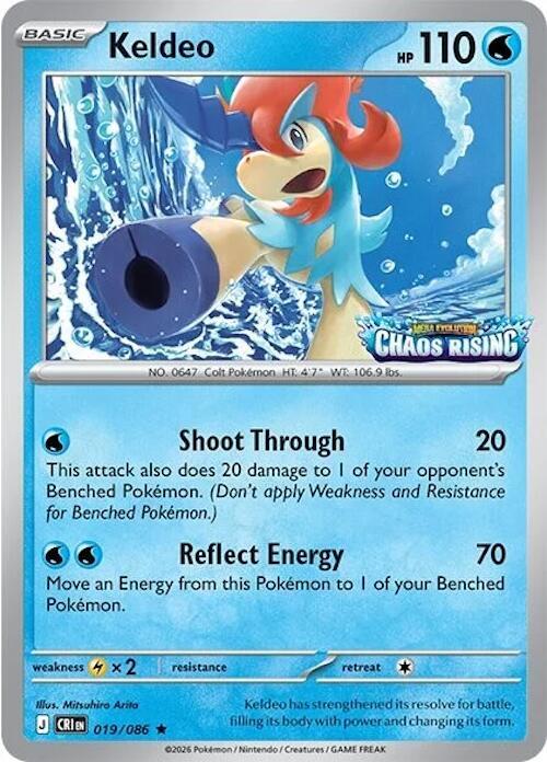 Keldeo 019/086 (Chaos Rising Stamped) Holofoil Miscellaneous Cards & Products Keldeo 019/086 (Chaos Rising Stamped) Holofoil Miscellaneous Cards & Products