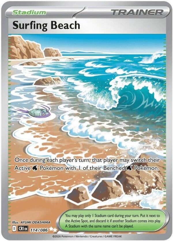 Surfing Beach 114/086 Holofoil ME04: Chaos Rising