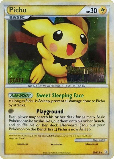 Pichu - 28/123 (Prerelease) [Staff] | 28/123 | Holofoil | Nintendo Promos