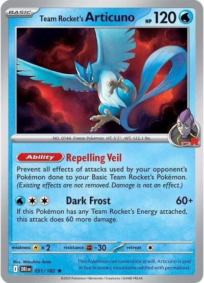 693139_400w Team Rocket's Articuno - 051/182 (Non-Holo) | 051/182 | Normal | Deck Exclusives