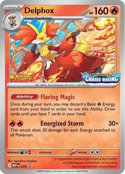 Delphox - 074 [Staff] | 074 | Holofoil | ME: Mega Evolution Promo