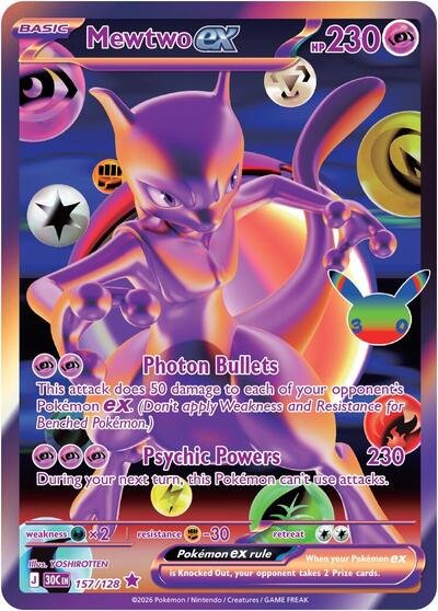 Mewtwo ex | 157/128 | Holofoil | ME: 30th Celebration