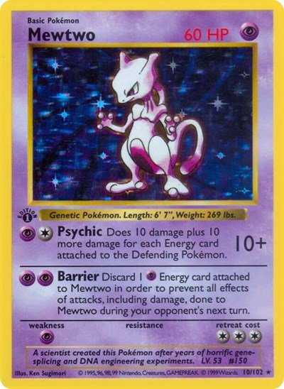 107005_400w Mewtwo | 010/102 | 1st Edition Holofoil | Base Set (Shadowless)