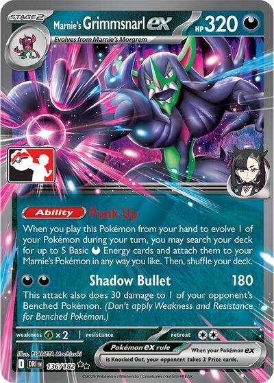 Marnie's Grimmsnarl ex - 136/182 | 136/182 | Holofoil | Prize Pack Series Cards