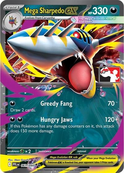 Mega Sharpedo ex - 061/094 | 061/094 | Holofoil | Prize Pack Series Cards