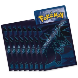 Fundas Pokemon del set Phantasmal Flames con diseno azul de Charizard