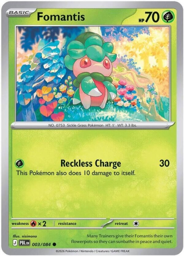 tcg-704760 Fomantis - 003/084 | 003/084 | Reverse Holofoil | ME05: Pitch Black