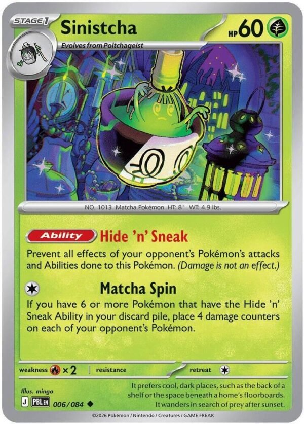 tcg-704763 Sinistcha | 006/084 | Reverse Holofoil | ME05: Pitch Black