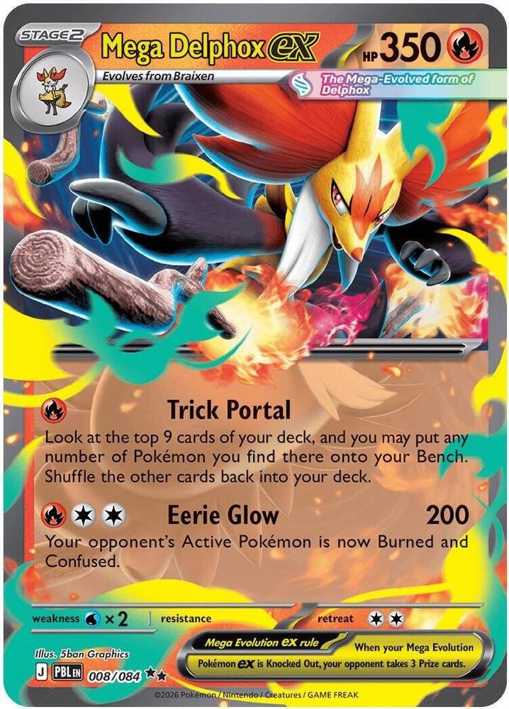 Mega Delphox ex | 008/084 | Holofoil | ME05: Pitch Black