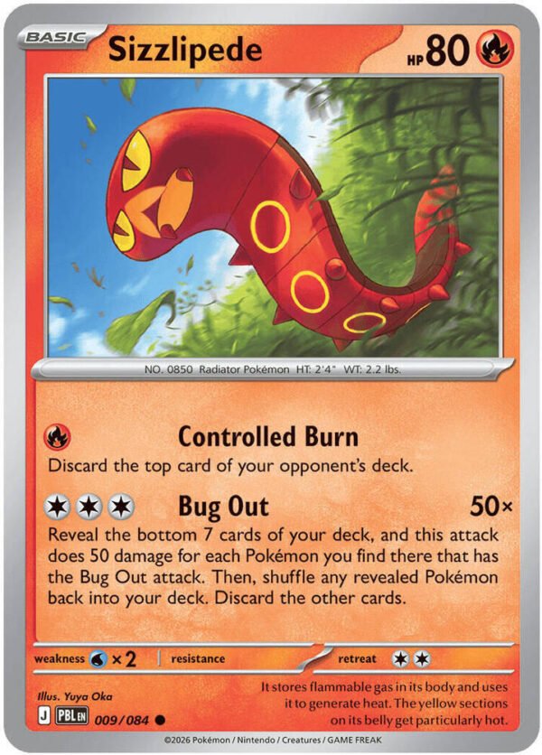 tcg-704766 Sizzlipede | 009/084 | Normal | ME05: Pitch Black