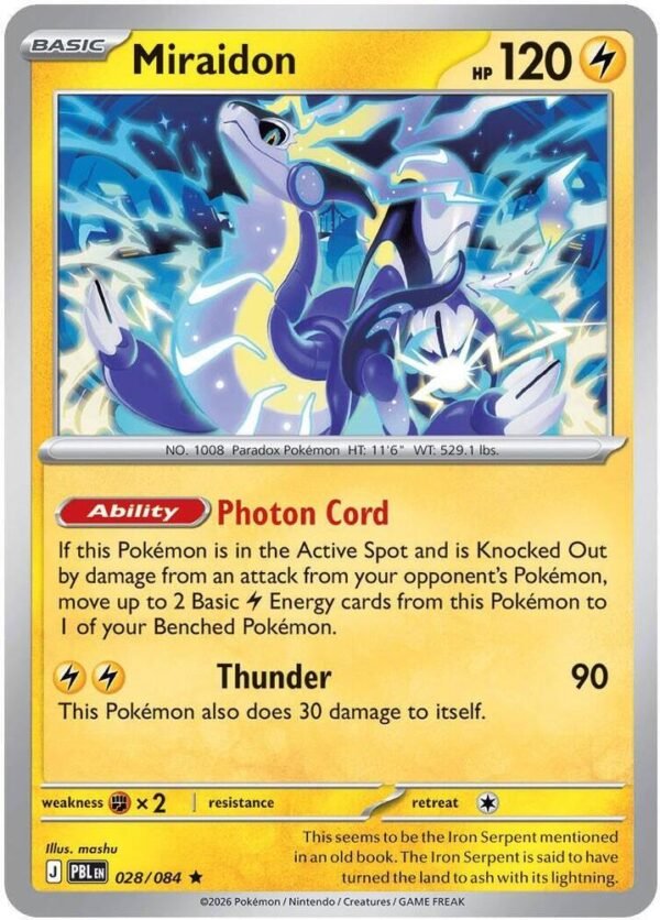 tcg-704785 Miraidon | 028/084 | Holofoil | ME05: Pitch Black
