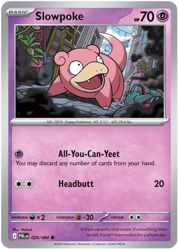 tcg-704786 Slowpoke | 029/084 | Reverse Holofoil | ME05: Pitch Black