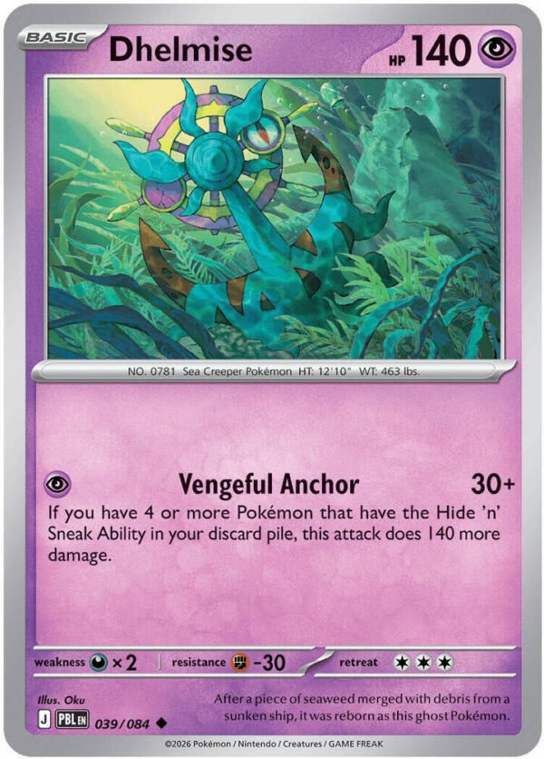 tcg-704796 Dhelmise - 039/084 | 039/084 | Reverse Holofoil | ME05: Pitch Black