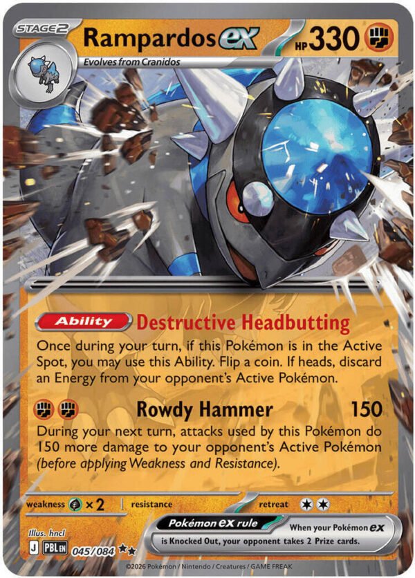 Rampardos ex - 045/084 | 045/084 | Holofoil | ME05: Pitch Black