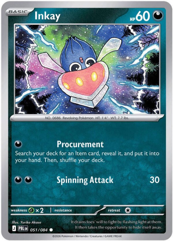tcg-704808 Inkay | 051/084 | Reverse Holofoil | ME05: Pitch Black