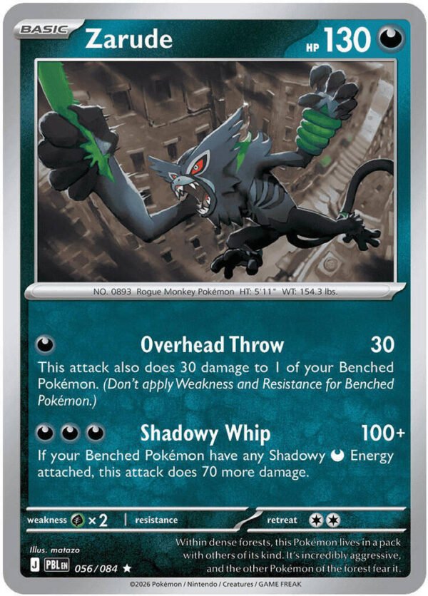 tcg-704813 Zarude | 056/084 | Holofoil | ME05: Pitch Black