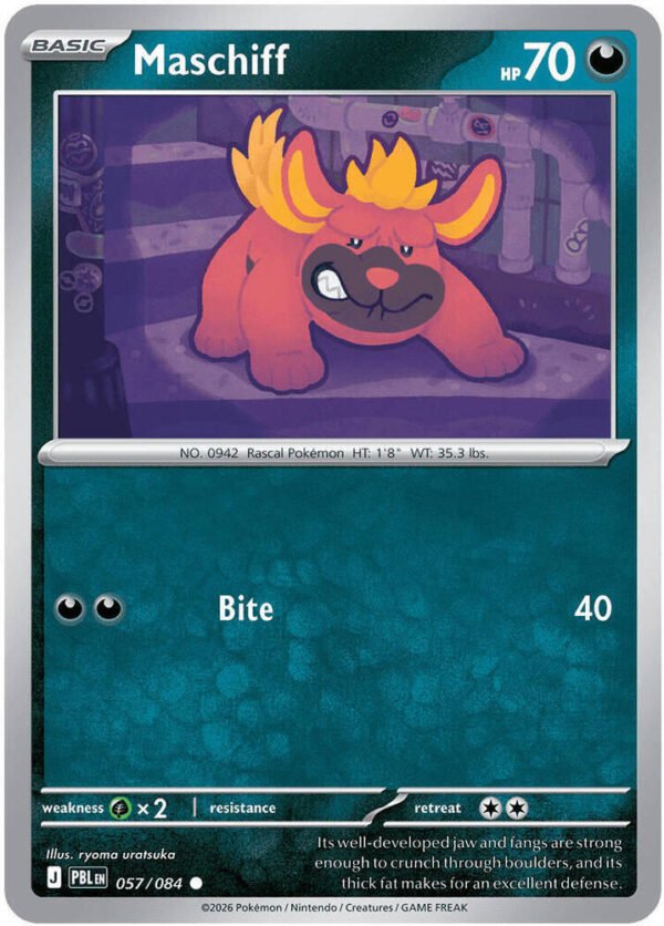 tcg-704814 Maschiff | 057/084 | Reverse Holofoil | ME05: Pitch Black