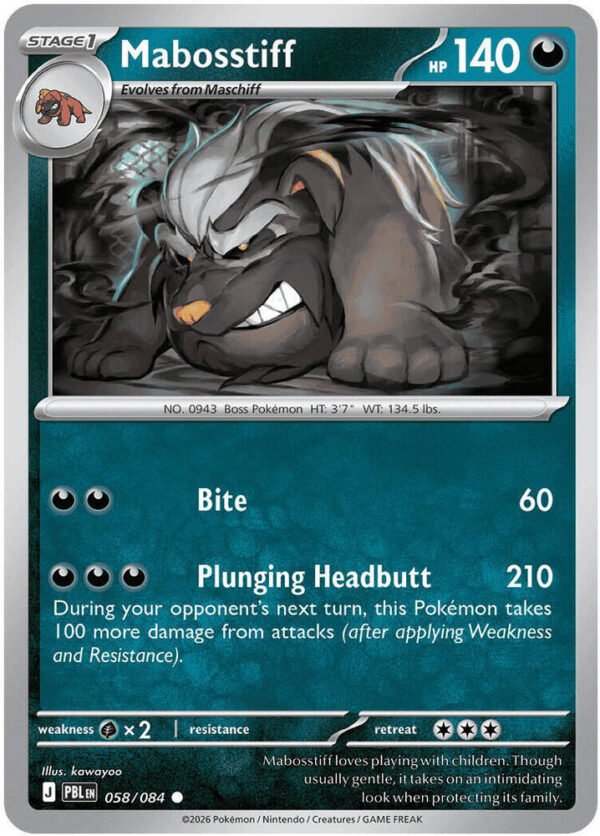 tcg-704815 Mabosstiff | 058/084 | Normal | ME05: Pitch Black