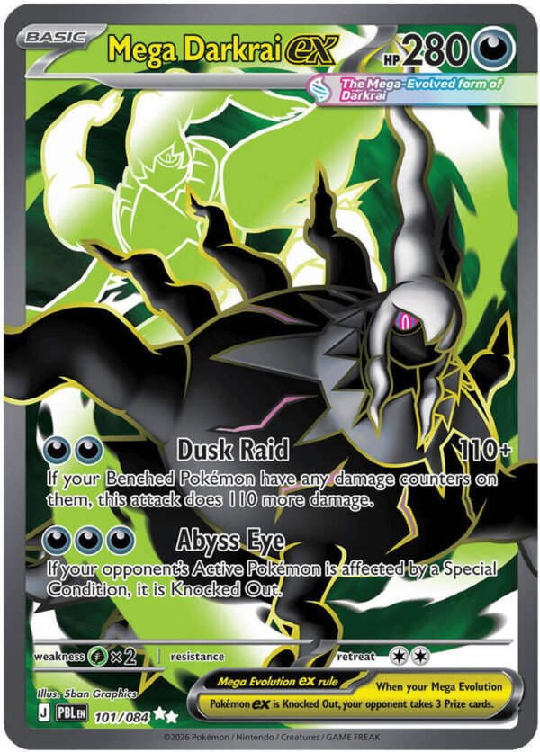 Mega Darkrai ex - 101/084 | 101/084 | Holofoil | ME05: Pitch Black