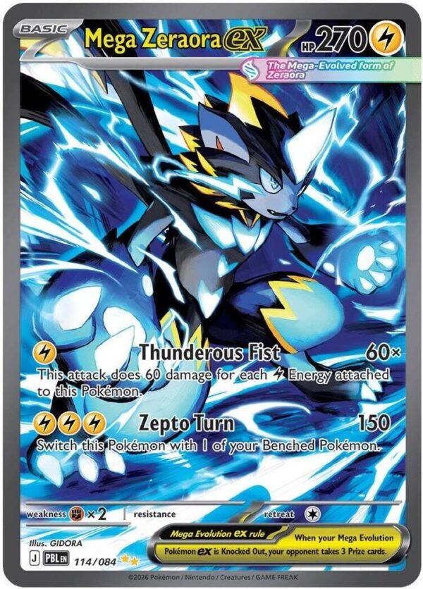 tcg-704871 Mega Zeraora ex - 114/084 | 114/084 | Holofoil | ME05: Pitch Black