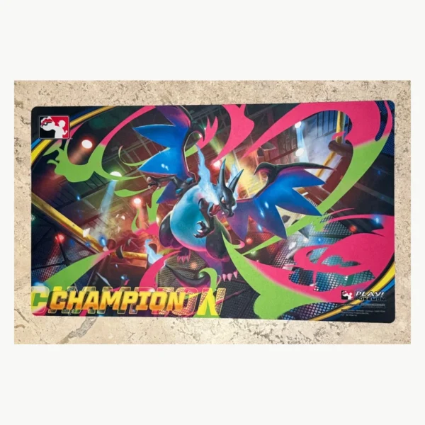 Playmat Mega Charizard X League Cup Champion de Pokémon TCG