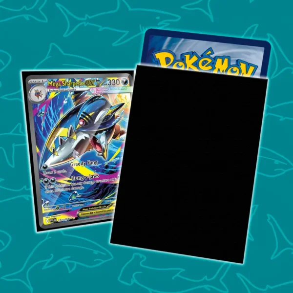 Sleeves Shark Fortress Black para cartas estándar Sleeves Shark Fortress Black con cartas de tamaño estándar