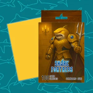 Paquete de 100 sleeves estándar Shark Fortress amarillos