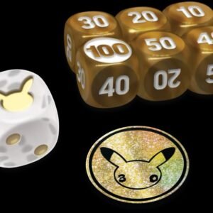 Set de Dados y Moneda 30th Celebration ETB – Pikachu Dados contadores de daño y moneda Pikachu de 30th Celebration ETB
