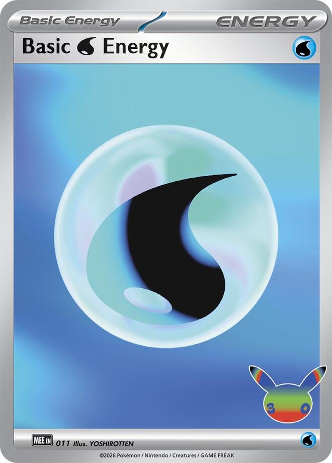 713250_in_1000x1000 Basic Water Energy - 011 (30th Celebration) | 011 | Holofoil | MEE: Mega Evolution Energies