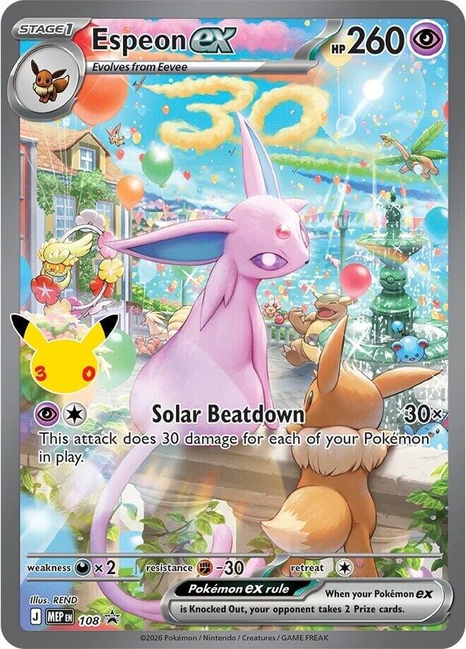 Espeon ex - 108 (30th Celebration) | 108 | Holofoil | ME: Mega Evolution Promo