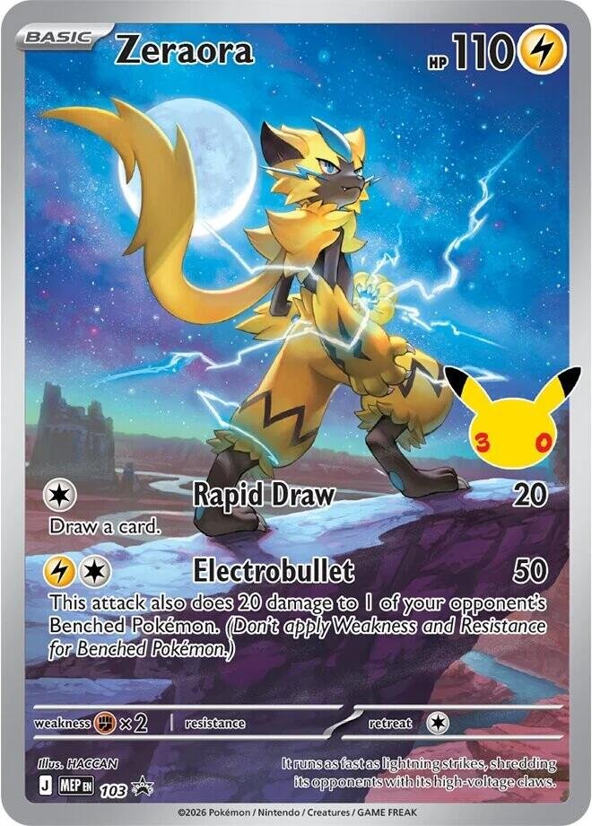 713285_in_1000x1000 Zeraora - 103 (30th Celebration) | 103 | Holofoil | ME: Mega Evolution Promo
