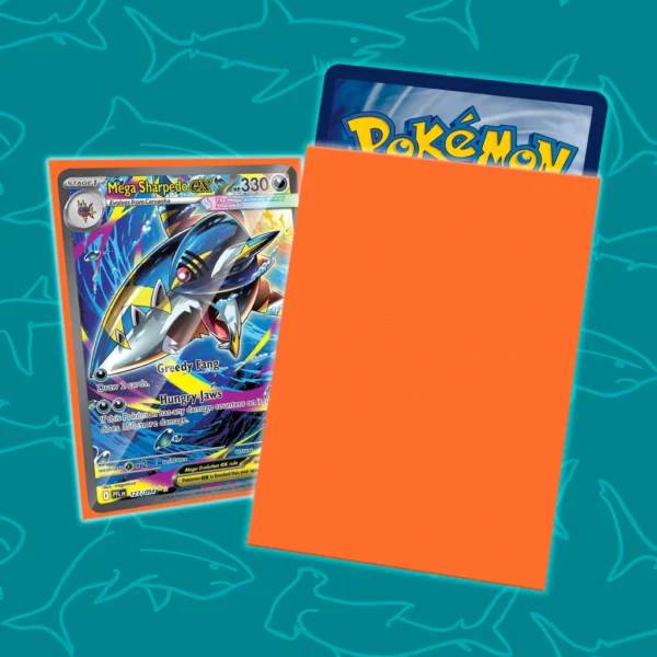 Sleeves Shark Fortress Orange para cartas estándar Sleeves Shark Fortress Orange para cartas de tamaño estándar