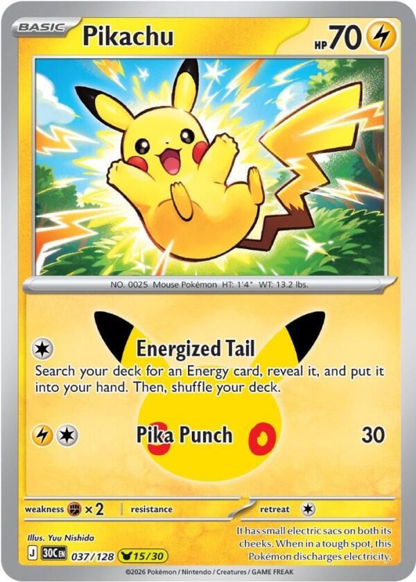 tcg-696681 Pikachu - 037/128 | 037/128 | Holofoil | ME: 30th Celebration