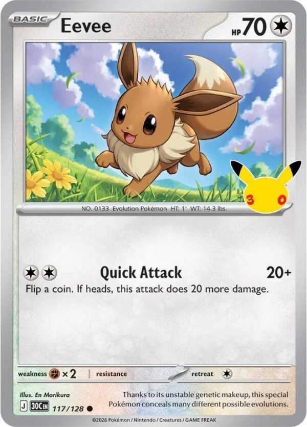 tcg-696832 Eevee - 117/128 | 117/128 | Holofoil | ME: 30th Celebration