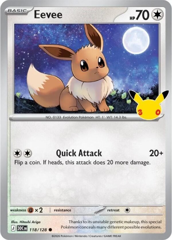tcg-696833 Eevee - 118/128 | 118/128 | Holofoil | ME: 30th Celebration
