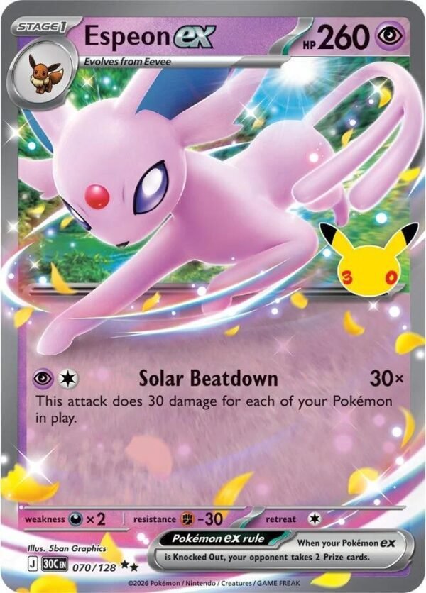 tcg-696834 Espeon ex | 070/128 | Holofoil | ME: 30th Celebration