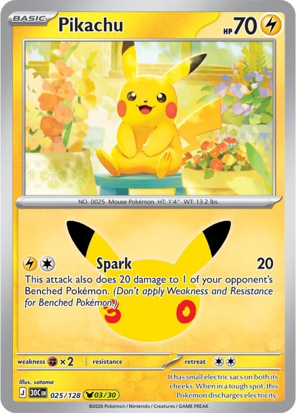 tcg-712935 Pikachu - 025/128 | 025/128 | Holofoil | ME: 30th Celebration