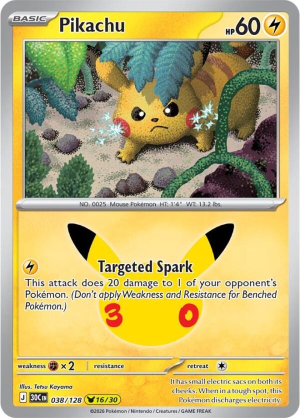 tcg-712942 Pikachu - 038/128 | 038/128 | Holofoil | ME: 30th Celebration