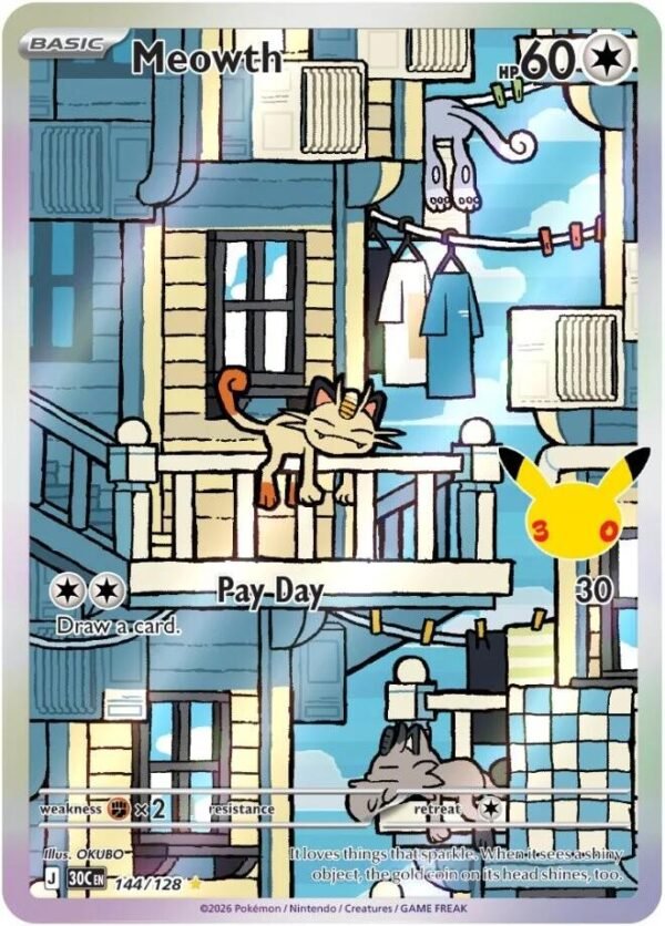tcg-714358 Meowth - 144/128 | 144/128 | Holofoil | ME: 30th Celebration