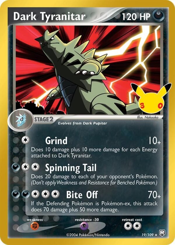 Dark Tyranitar | 19/109 | Holofoil | ME: 30th Celebration Classic Collection Dark Tyranitar | 19/109 | Holofoil | ME: 30th Celebration Classic Collection
