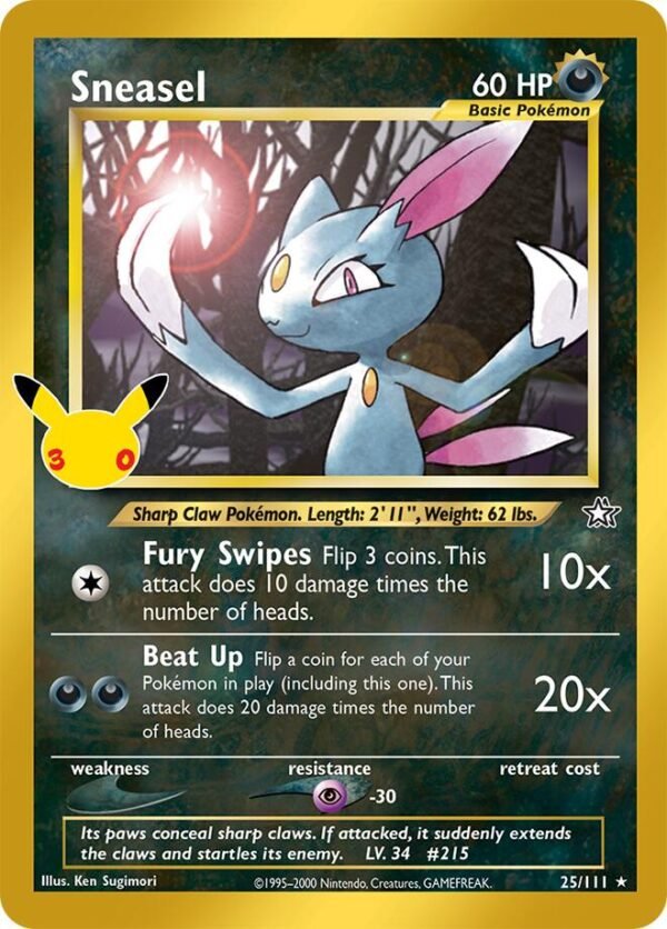 Sneasel | 25/111 | Holofoil | ME: 30th Celebration Classic Collection Sneasel | 25/111 | Holofoil | ME: 30th Celebration Classic Collection