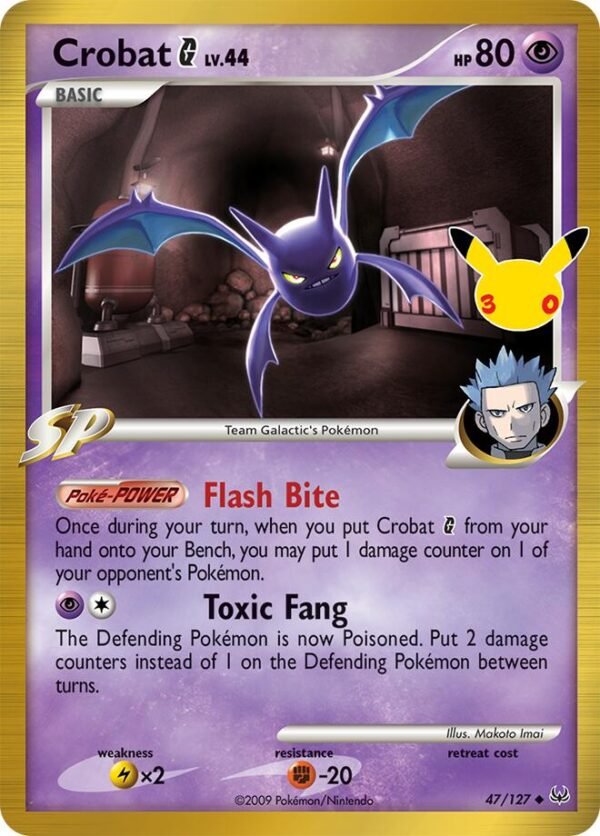Crobat G | 47/127 | Holofoil | ME: 30th Celebration Classic Collection Crobat G | 47/127 | Holofoil | ME: 30th Celebration Classic Collection