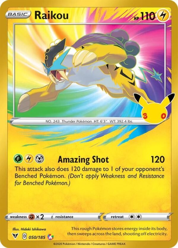 Raikou | 050/185 | Holofoil | ME: 30th Celebration Classic Collection Raikou | 050/185 | Holofoil | ME: 30th Celebration Classic Collection